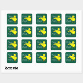 Flute Chick Text Quadratischer Aufkleber (Blatt)