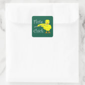 Flute Chick Text Quadratischer Aufkleber (Tasche)