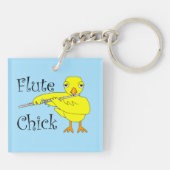 Flute Chick Text Schlüsselanhänger (Rückseite)
