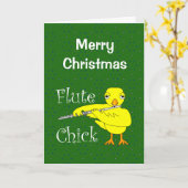 Flute Chick Text Weihnachtskarte Karte (Gelbe Blume)