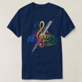 Flute Clef Flutist T-Shirt (Design vorne)