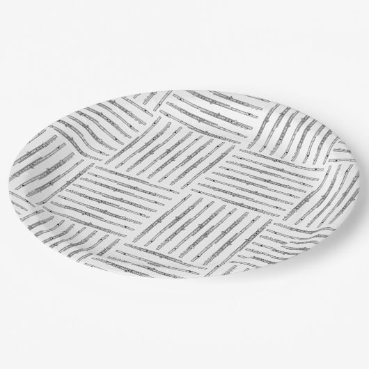 Flute Crosshatch Pappteller (Schrägansicht)