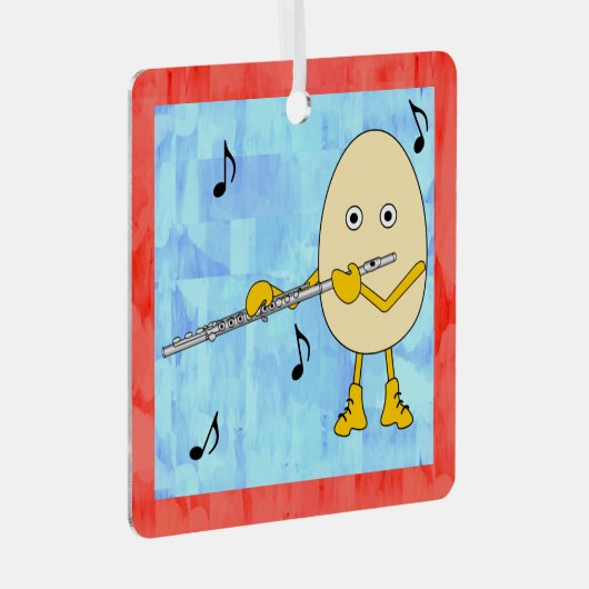 Flute Egghead Ornament Aus Metall (Vorderseite Rechts)