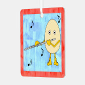 Flute Egghead Ornament Aus Metall (Vorderseite links)