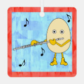 Flute Egghead Ornament Aus Metall (Rückseite)