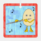 Flute Egghead Ornament Aus Metall (Vorderseite)