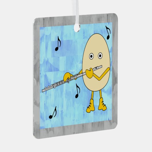 Flute Egghead Ornament Aus Metall (Vorderseite Rechts)