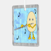 Flute Egghead Ornament Aus Metall (Vorderseite links)