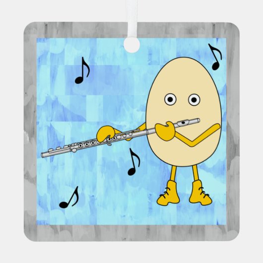 Flute Egghead Ornament Aus Metall (Rückseite)