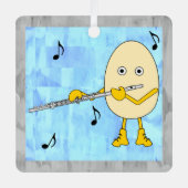 Flute Egghead Ornament Aus Metall (Vorderseite)