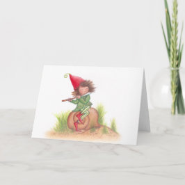 Flute Elf Postcard Feiertagskarte