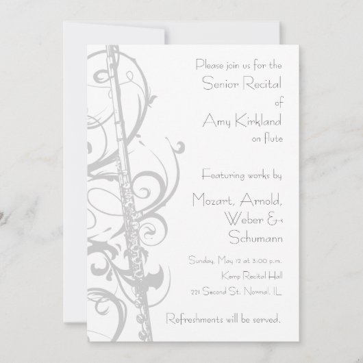 Flute Erwägung Einladung (Vorderseite)