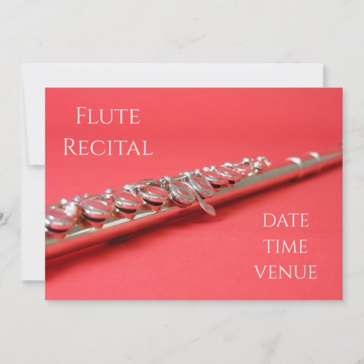 Flute Erwägung elegante Konzertleistung Einladung (Vorderseite)