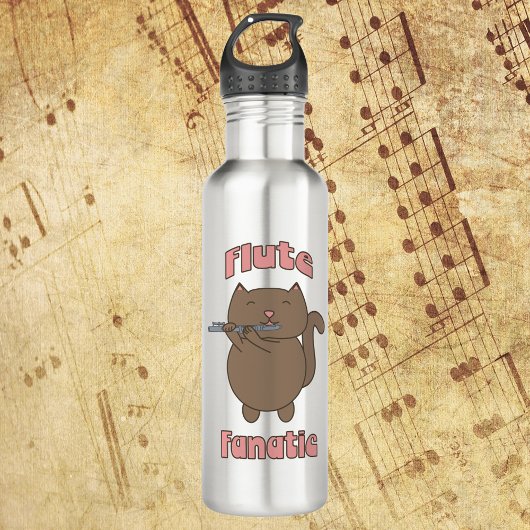Flute Fanatic Cat Edelstahlflasche