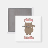 Flute Fanatic Cat Funny Magnet (Vorderseite/Rückseite)