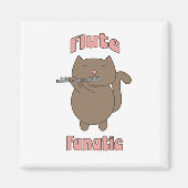 Flute Fanatic Cat Funny Magnet (Vorne)