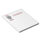 Flute Fanatic Gray Cat Personalize Notizblock (angewinkelt)