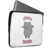 Flute Fanatic Gray Cat Pink Laptopschutzhülle (Vorne Rechts)