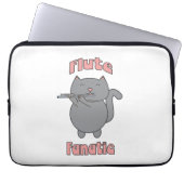 Flute Fanatic Gray Cat Pink Laptopschutzhülle (Vorderseite)