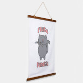 Flute Fanatic Gray Cat Pink Wandteppich Mit Holzrahmen (Gewinkelt)