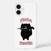 Flute Fanatic Pink Black Cat Niedlich Case-Mate iPhone Hülle (Rückseite)