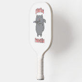 Flute Fantic Pink Gray Cat Funny Pickleball Schläger (Links)