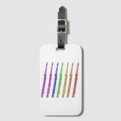 Flute farbiger Regenbogen Gepäckanhänger (Vorderseite Vertikal)