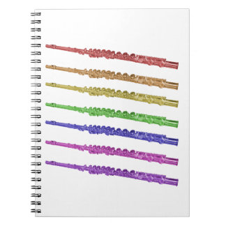 Flute farbiger Regenbogen Notizblock