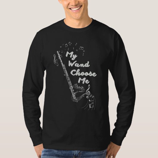 Flute Flutis My Wand Choose Me Music Note T-Shirt (Vorderseite)