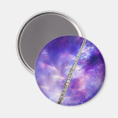 Flute Flutist Musician Round Magnet (Vorderseite/Rückseite)