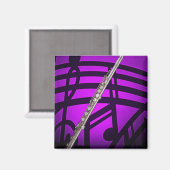 Flute Flutist Musician Square Magnet (Vorderseite/Rückseite)