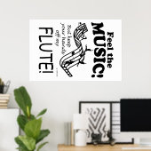 Flute fühlen die Musik Poster (Heimbüro)