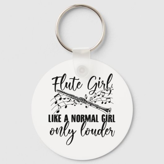 Flute Girl | Flute Flute Geschenkideen Schlüsselanhänger (Vorderseite)
