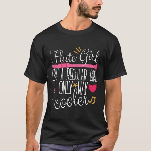 Flute Girl Flutist Funny Hoodie Instrument Player T-Shirt (Vorderseite)