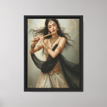 Flute Göttin in Gold