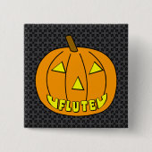 Flute Halloween Pumpkin Button (Vorderseite)
