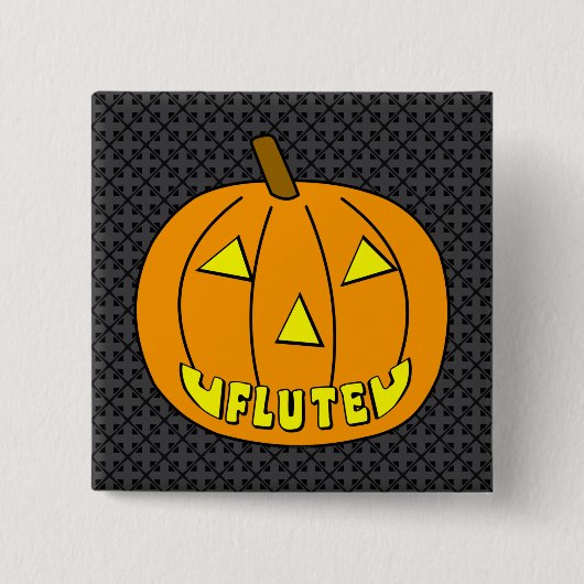 Flute Halloween Pumpkin Button (Vorderseite)