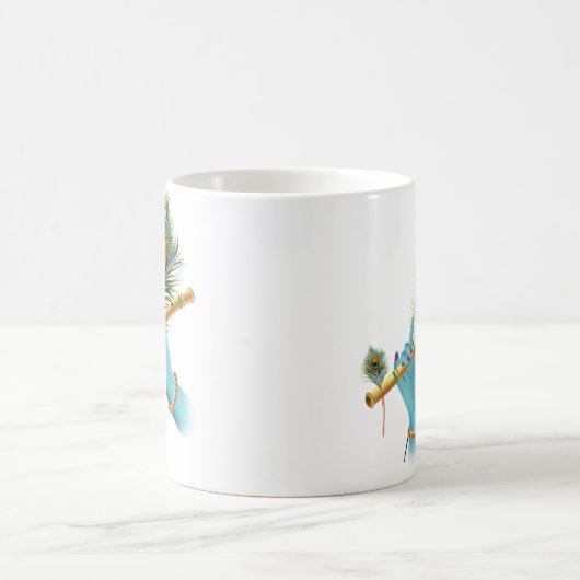 Flute_Hands_Peacock Feather_Lord Krishna Kaffeetasse (Mittel)