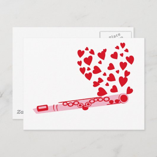 Flute Hearts Postkarte (Vorne/Hinten)