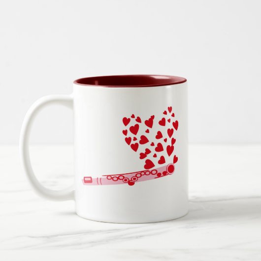 Flute Hearts Zweifarbige Tasse (Links)