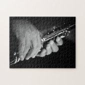 Flute in Schwarz und Weiß von Sinti und Roma Puzzle (Horizontal)