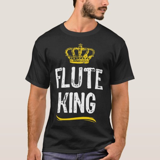 Flute King Men Boys Player Cool Flutist T-Shirt (Vorderseite)