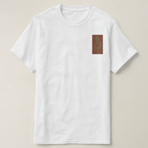 Flute Kokopelli-Figur, grün auf Rot T-Shirt