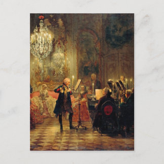 Flute Konzert mit Frederick the Great Postkarte