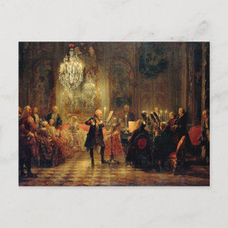 Flute Konzert mit Frederick the Great Postkarte