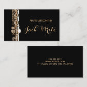 Flute Lektionen Instrument Music Instructor Busine Visitenkarte (Vorne/Hinten)