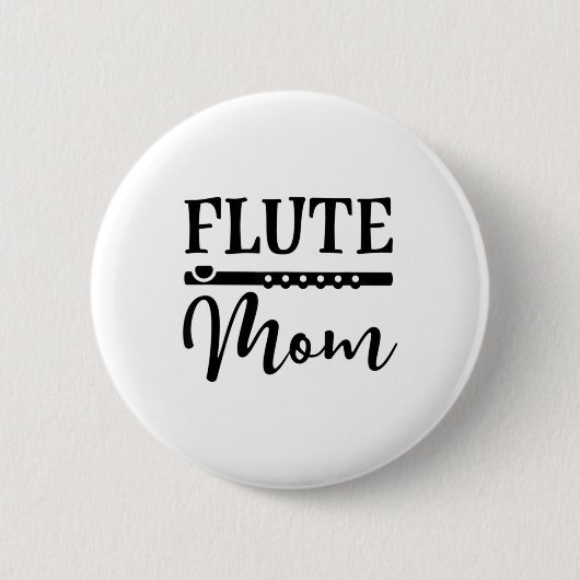 Flute Mama Marching Band Partys Music T - Shirt Button (Vorderseite)