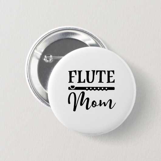 Flute Mama Marching Band Partys Music T - Shirt Button (Vorne & Hinten)