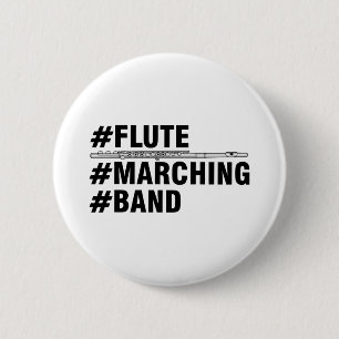 Flute Marching Band Hashtags Button
