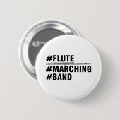 Flute Marching Band Hashtags Button (Vorne & Hinten)